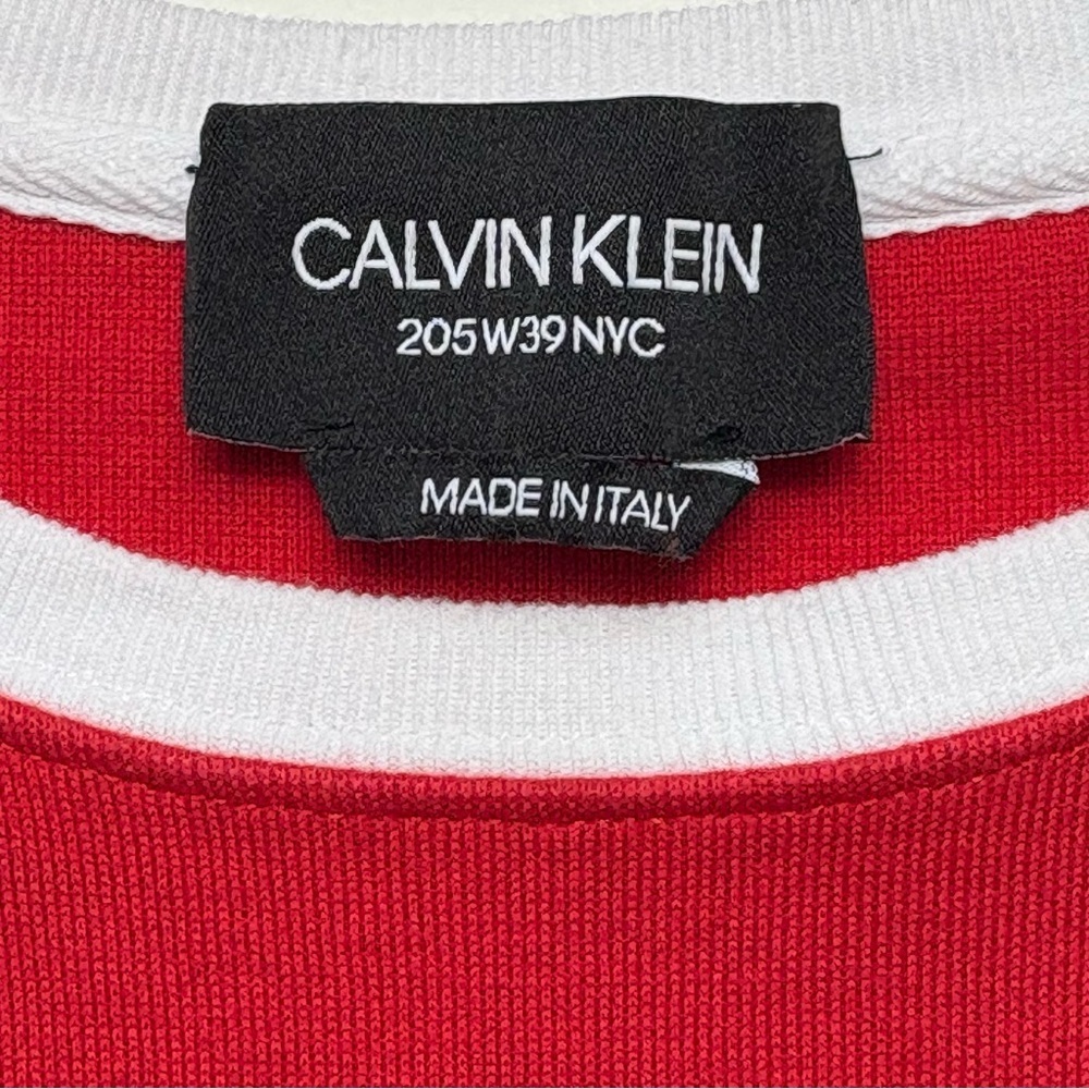 Calvin Klein 205W39NYC x Raf Simons Red White Striped Shirt Size S Thick Cotton - Picture 7 of 12